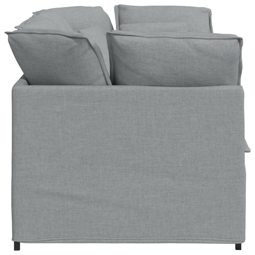 vidaXL Divano Modulare con Cuscini in Tessuto Grigio Chiaro