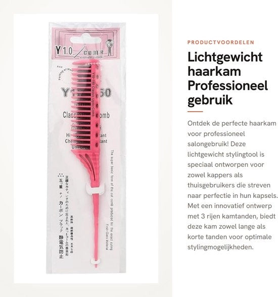 Strumento per la styling dei capelli - Manicure in lega leggera - Manicure professionale - Manubrio antiscivolo - 3 filetti per capelli - Adatto per saloni di bellezza - Materiale ABS - Manicure per capelli