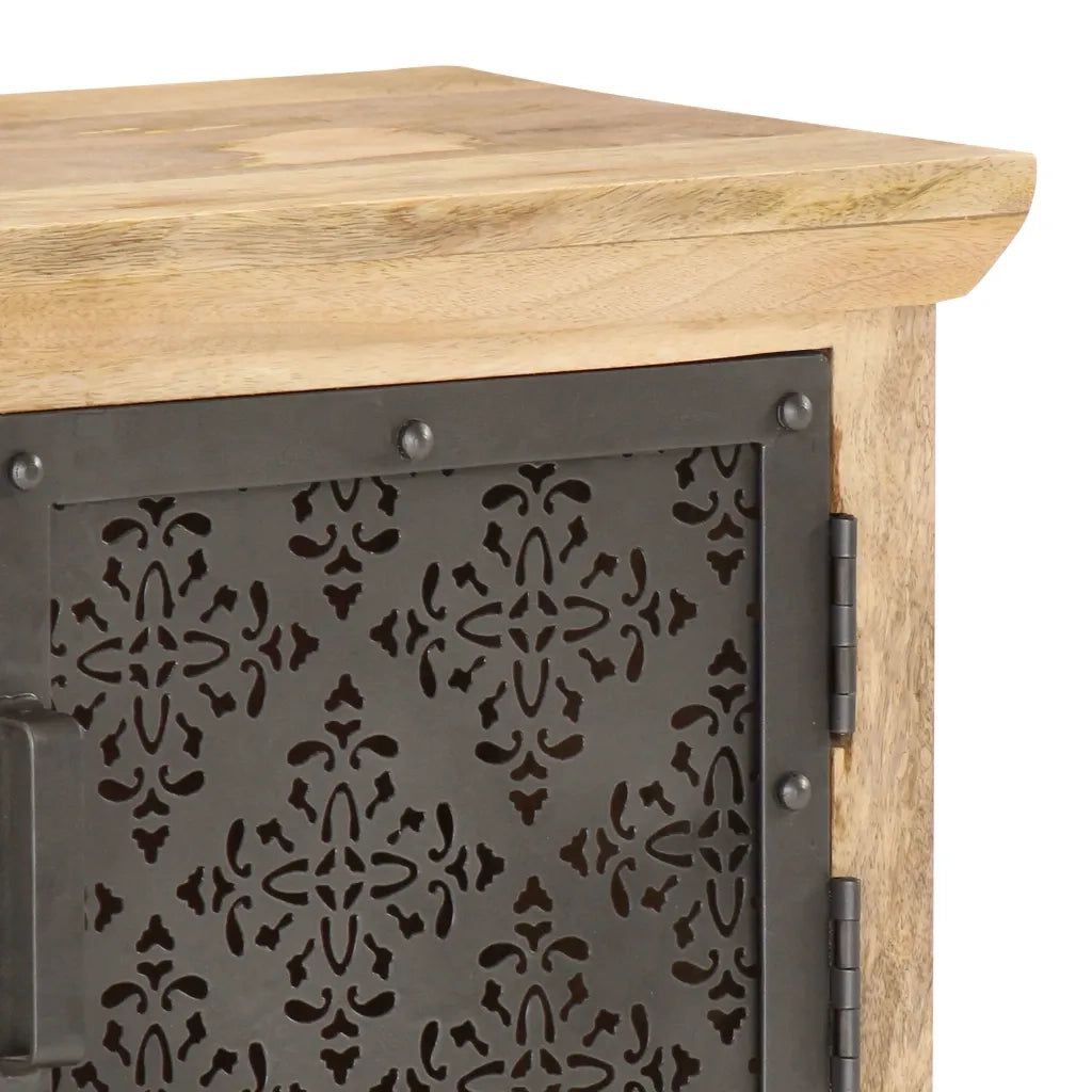 Mobile Porta TV Ante in Acciaio 120x30x40 cm Mango Massello 289095