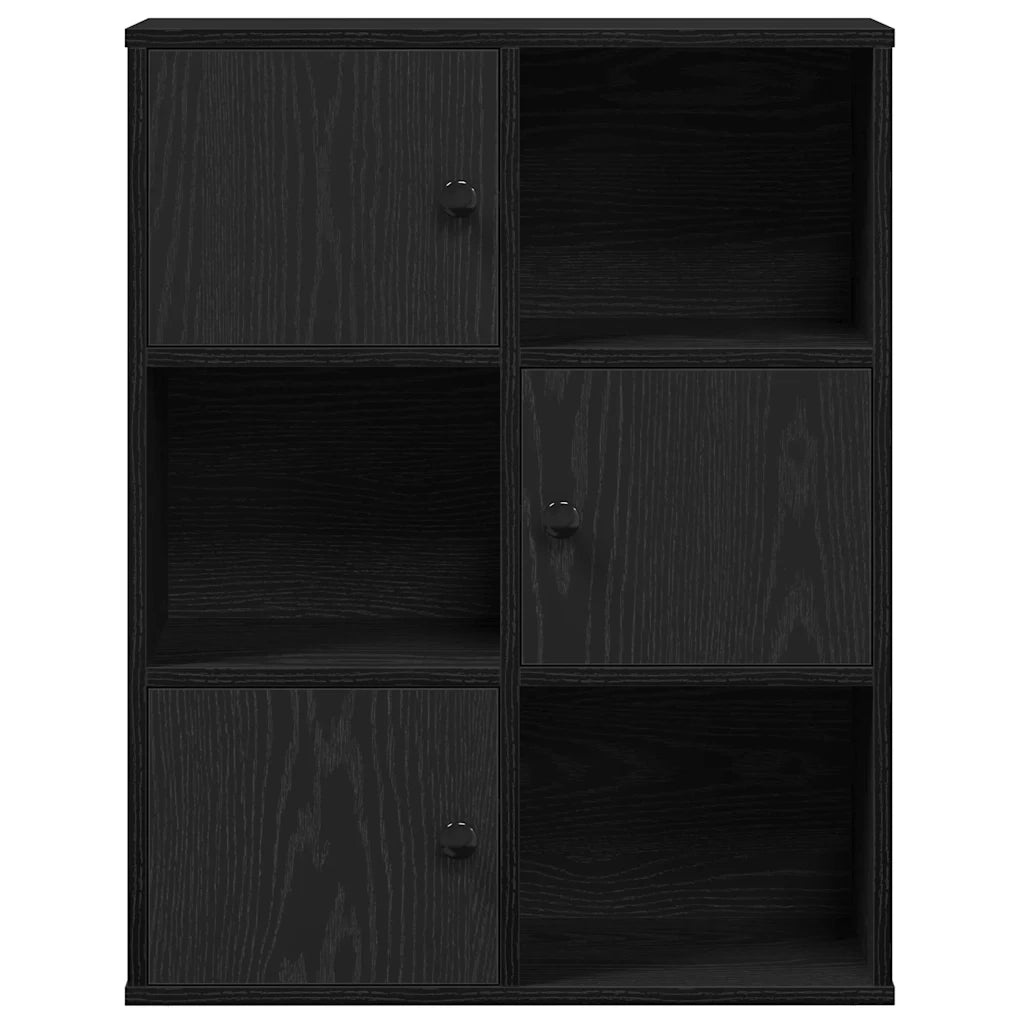 Libreria Rovere Nero 60x24x76,5 cm in Legno Multistrato
