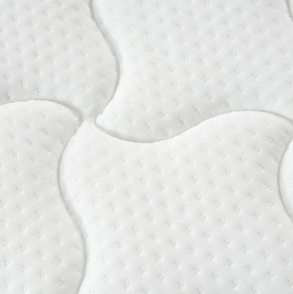 Materasso a molle 90x190 cm; spessore 10 cm; bianco; con design ergonomico e consegna arrotolata