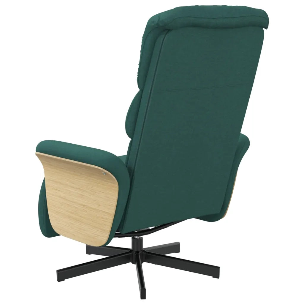 Divano Sedia-Poltrona Reclinabile con Poggiapiedi Verde Scuro in Tessuto 969751
