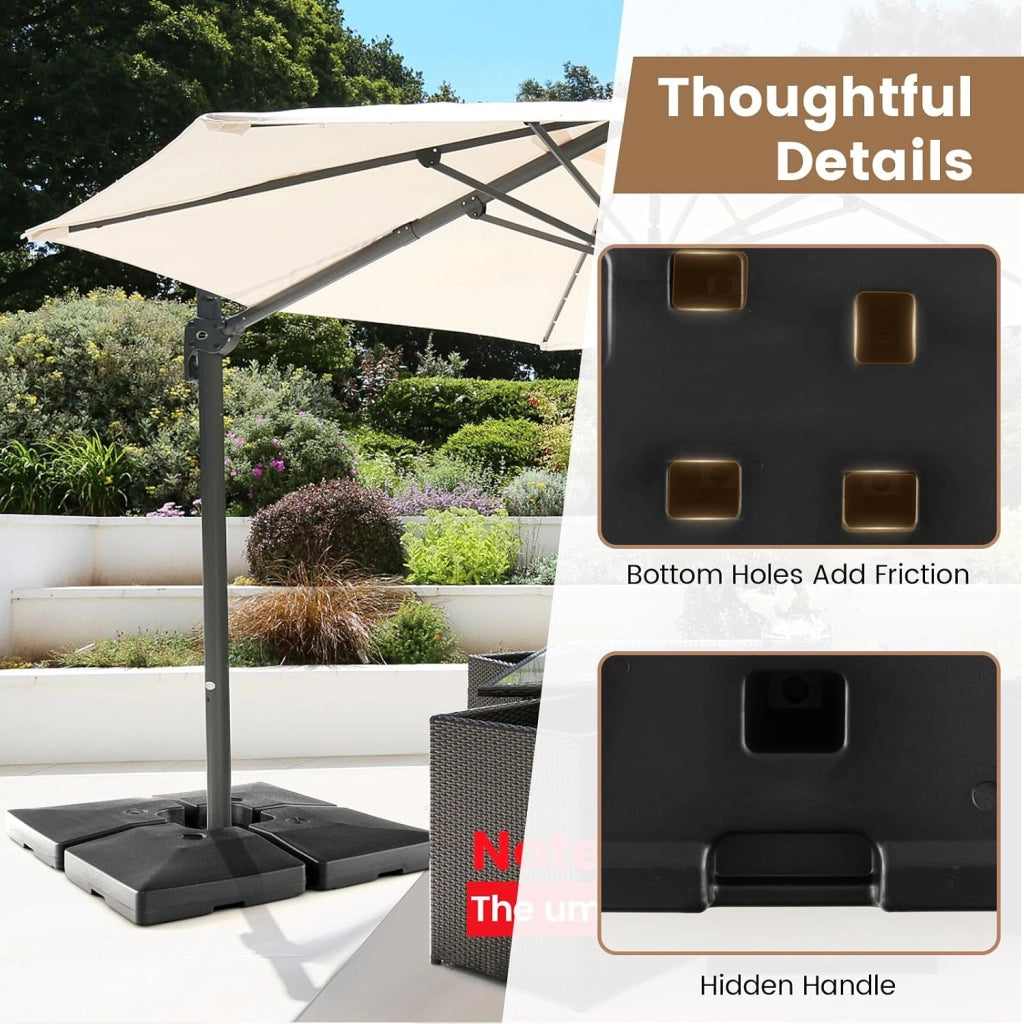 4 pezzi portaombrelloni, supporto per ombrellone riempito con sabbia/acqua, supporto per ombrellone per spiaggia, giardino, balcone (modello 2)