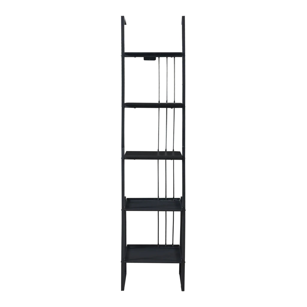 Set di 2 mobili con porta TV e ripiano a scala nero 03_0009366