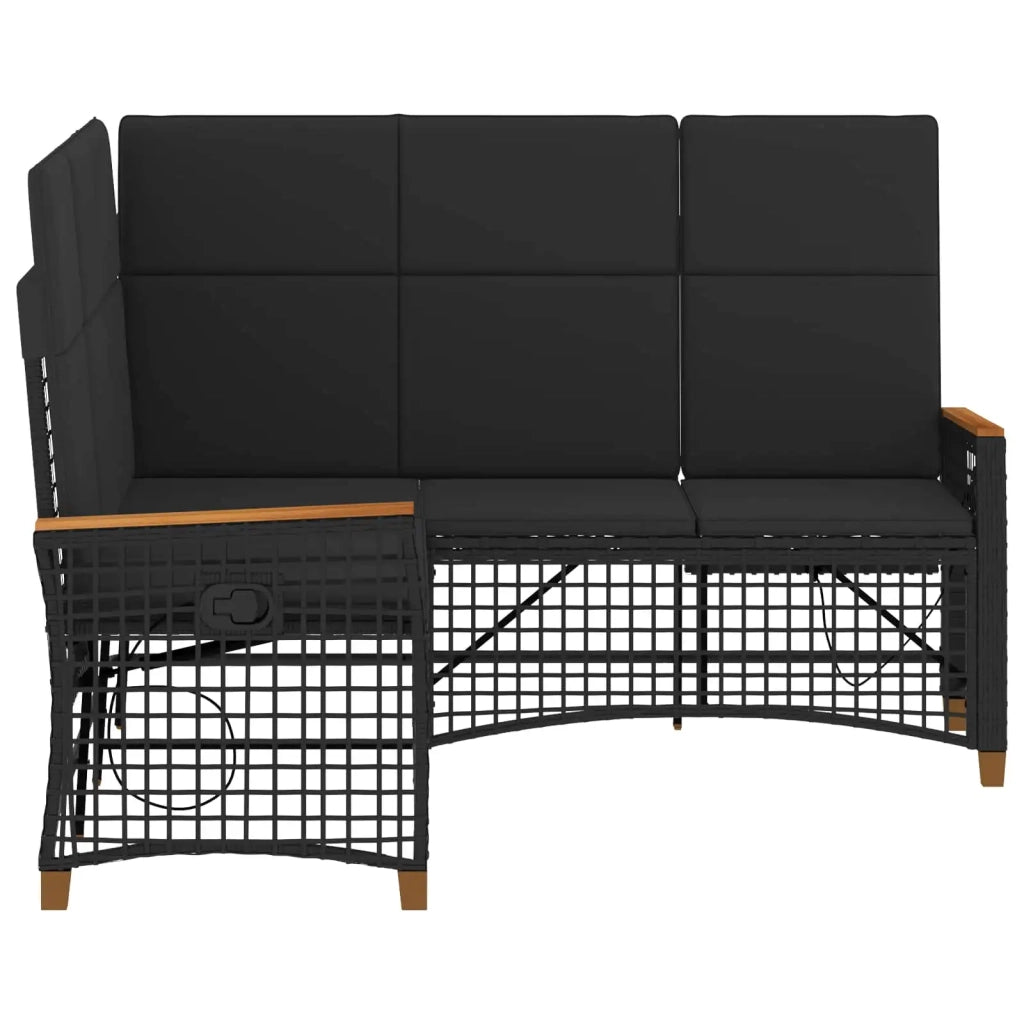 Set di Divani Recliner da Giardino Nero 164 x 164 x 112 cm 42026822