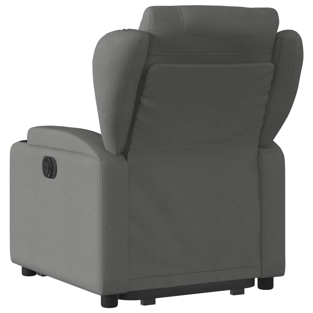 Poltrona Alzapersona Reclinabile Grigio Scuro in Tessuto 3204483