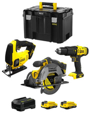 STANLEY FatMax Kit SVK302 (SFMCS600 + SFMCS500 + SFMCD711 + 2 x 2,0 Ah + Caricabatteria + TSTAK VI)