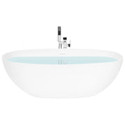 Vasca da bagno freestanding ovale con superficie solida e bordo sottile 170 cm bianca