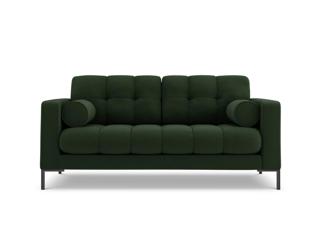 Cosmopolitan Design - Divano "Bali" 2 posti in tessuto strutturato verde scuro 