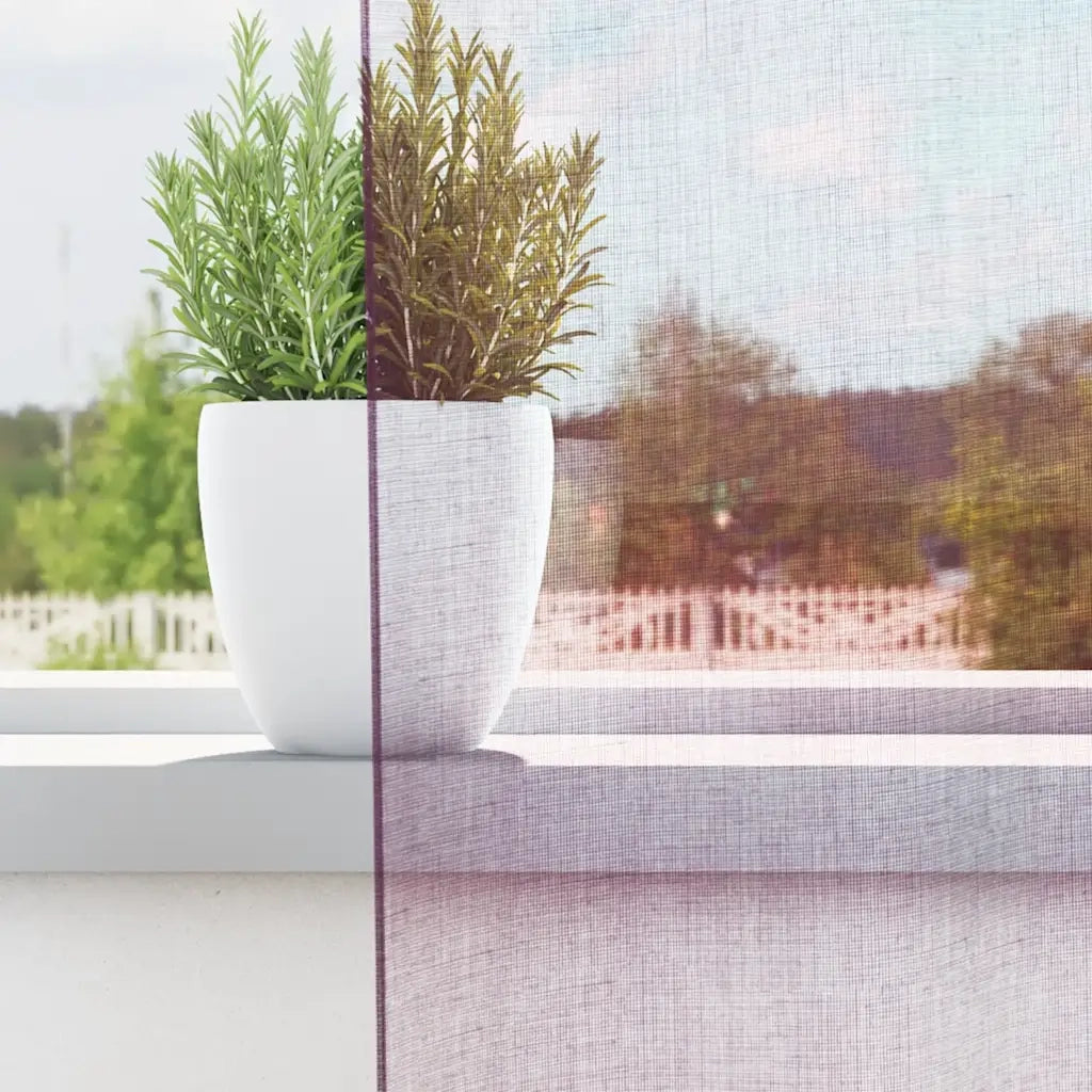 Tende in Voile con Tasche per Aste 2 pz Viola 4102204