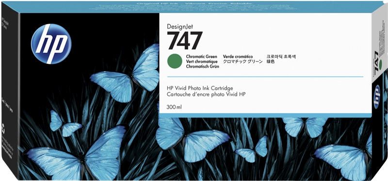 HP Cartuccia di inchiostro verde cromatico 747 DesignJet da 300 ml