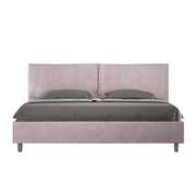 BS COM Letto matrimoniale king size contenitore imbottito 190x210 microfibra glicine Large