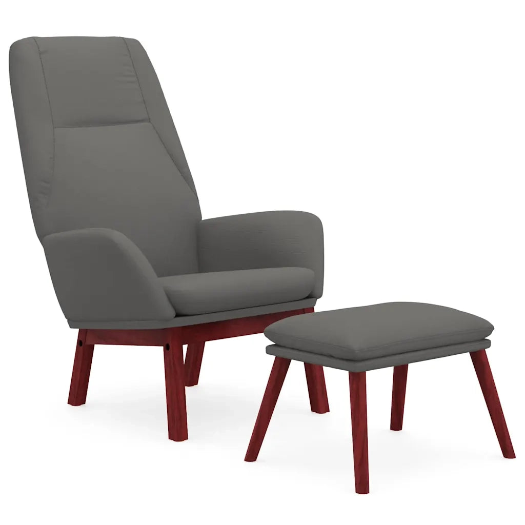 Divano Sedia-Poltrona Relax con Poggiapiedi Grigio Chiaro in Tessuto 235505