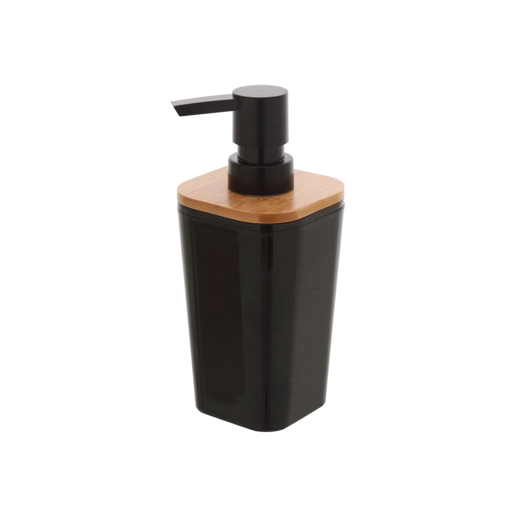 Set completo 4 accessori bagno nero effetto legno | Bamboo