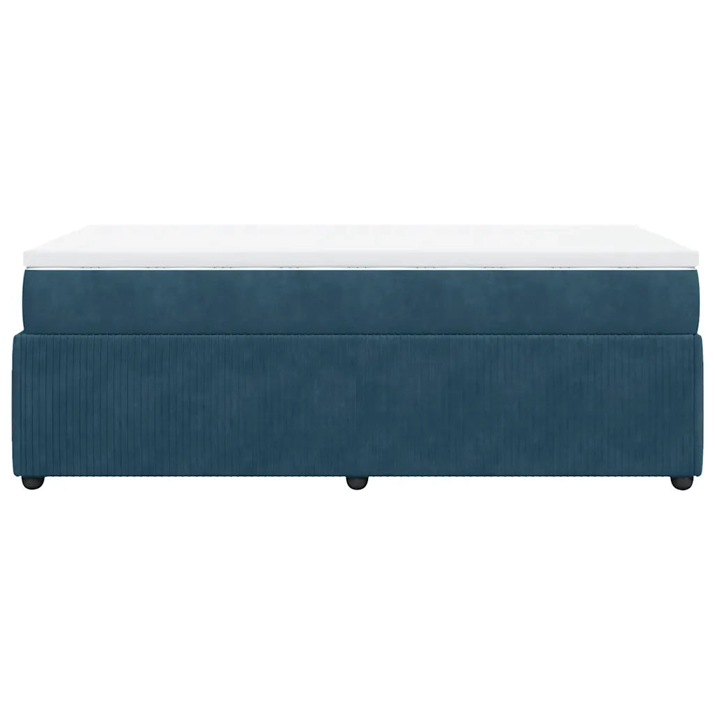 Giroletto a Molle con Materasso Blu Scuro 80x200 cm in Velluto 3285606