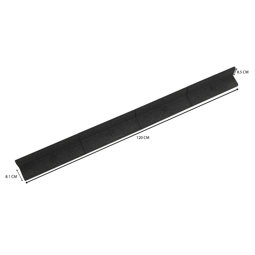 Bordura Flessibile da Giardino 4 x 1,2 m Nero con Martello in Gomma