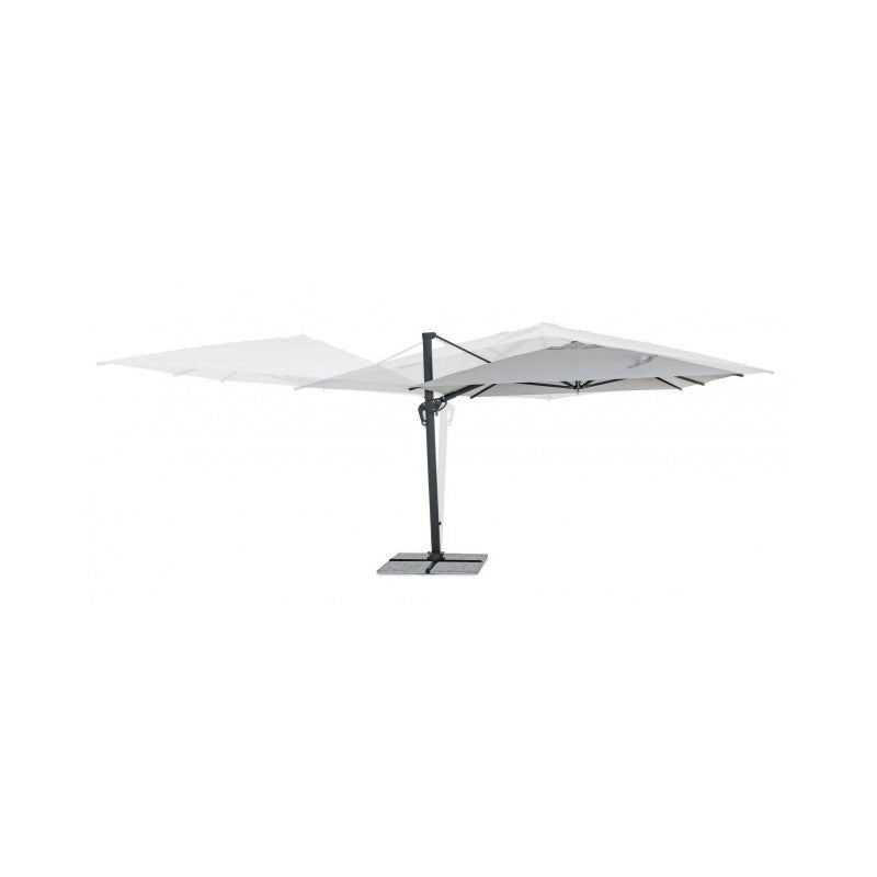 Ombrellone da giardino con braccio a 360° INES 300x400x h265 cm antracite - grigio chiaro