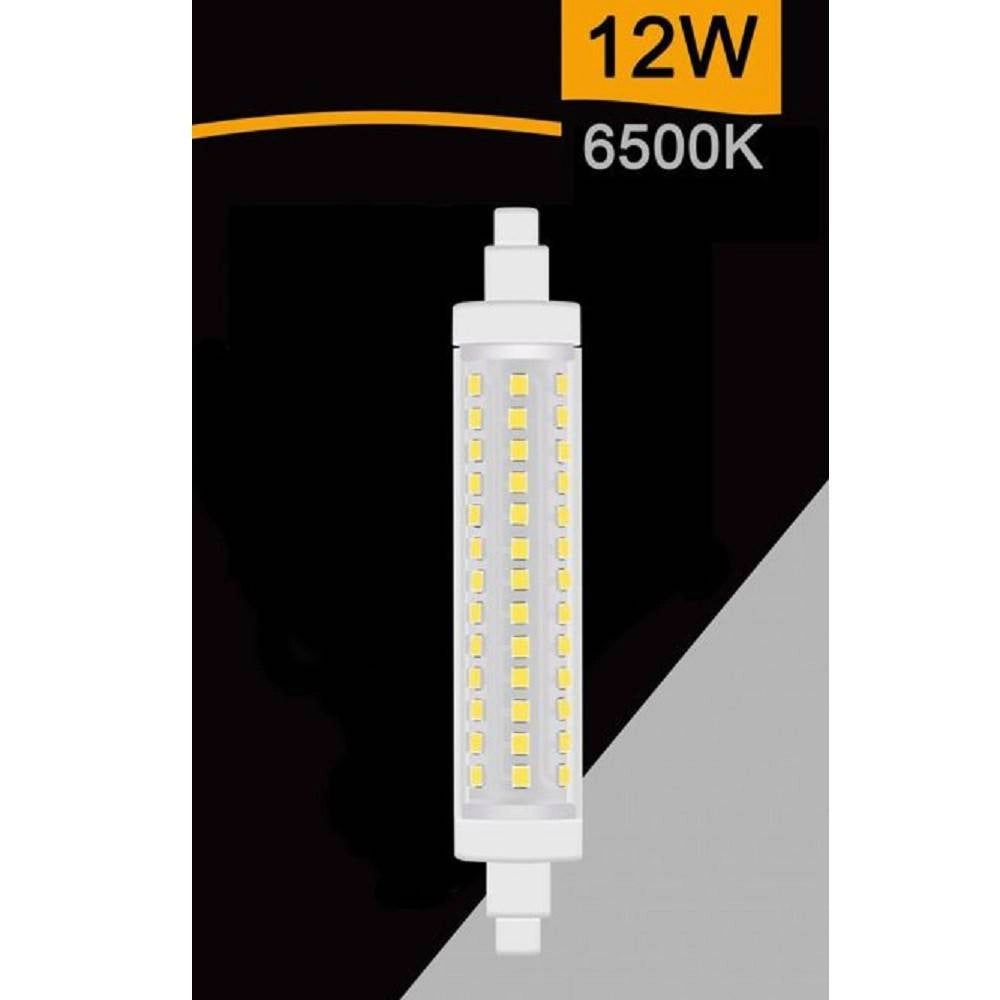 Trade Shop - Lampadina Led R7s 12 W 1320lm Tubolare Luce 3000k 4000k 6500k Sparac-r7s-12w-001 - -bianco Freddo      -