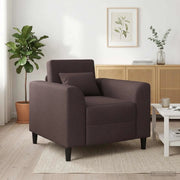 Poltrona-Divano Sedia-Poltroncina Marrone Scuro Tessuto 222436