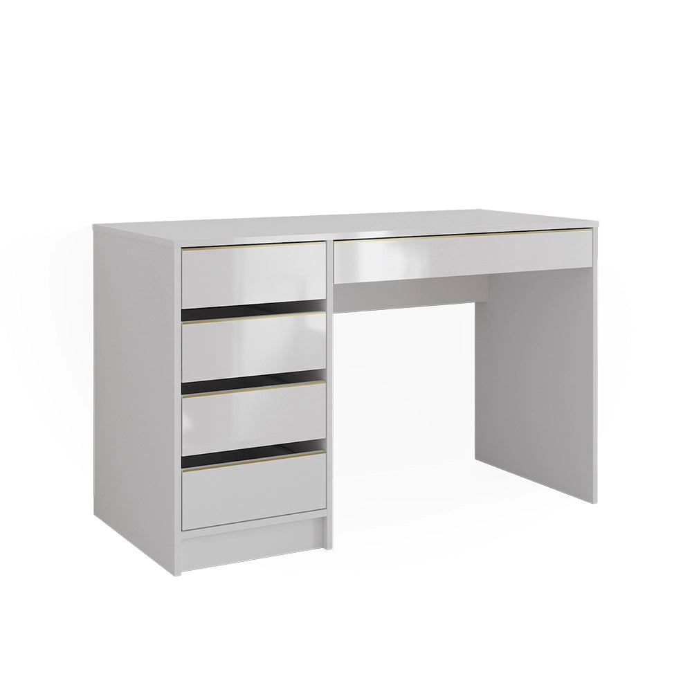Vicco Scrivania Bianco lucido 55 x 120 cm con cassetti