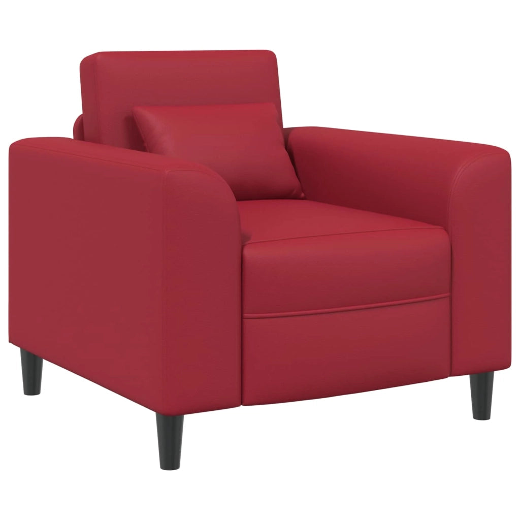 Divano Sedia-Poltrona Rosso Vino Similpelle