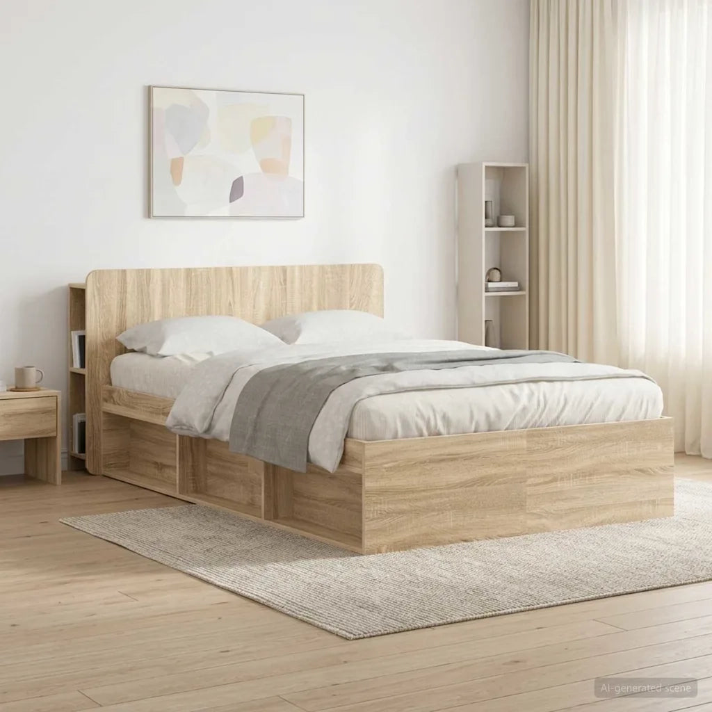 Testata del letto con archiviazione Sonoma Legno ingegnerizzato 8001203