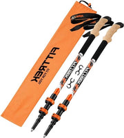 Trekkingstecchi Telescopici - Stecchi da trekking leggeri per donne uomini e bambini con punte in gomma e paletta 1 coppia