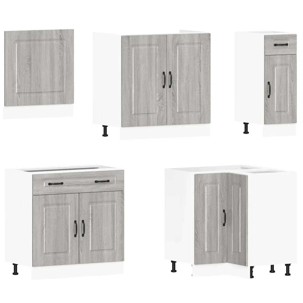 Set Mobili da Cucina 11 pz Kalmar Grigio Sonoma in Truciolato