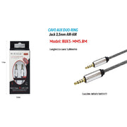 Trade Shop - Maxtech Cavo Audio Aux Duo-ring Jack 3.5mm Am-am 5mt Per Smartphone Aux3-mm5.0m -