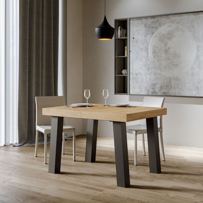 Tavolo Allungabile 120-224x90x77 cm Bridge Quercia Natura Telaio Antracite