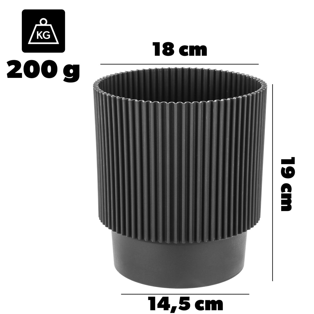 Vaso da fiori KADAX 17 cm, copertura per piante, vaso da fiori in plastica nera