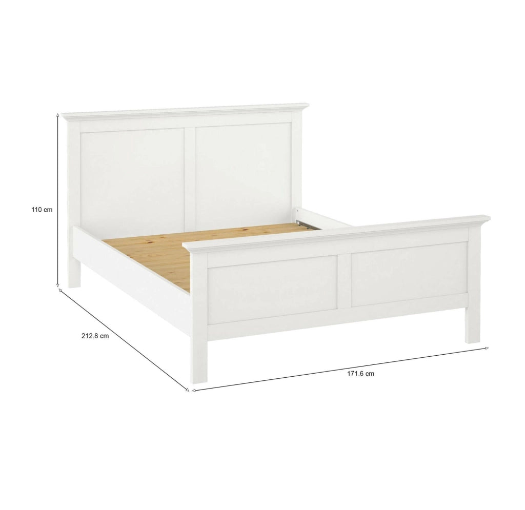 Letto piazza e mezza Saudel, Sommier per camera da letto, Giroletto per stanza, Struttura porta materasso, 213x172 h110 cm, Bianco
