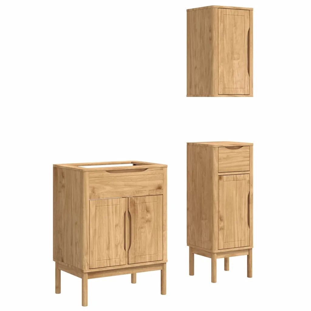 Set di mobili per il bagno con porta FLORO 3 pcs Marrone cerato
