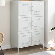 vidaXL Credenza Bianca 68x39x113 cm in Acciaio