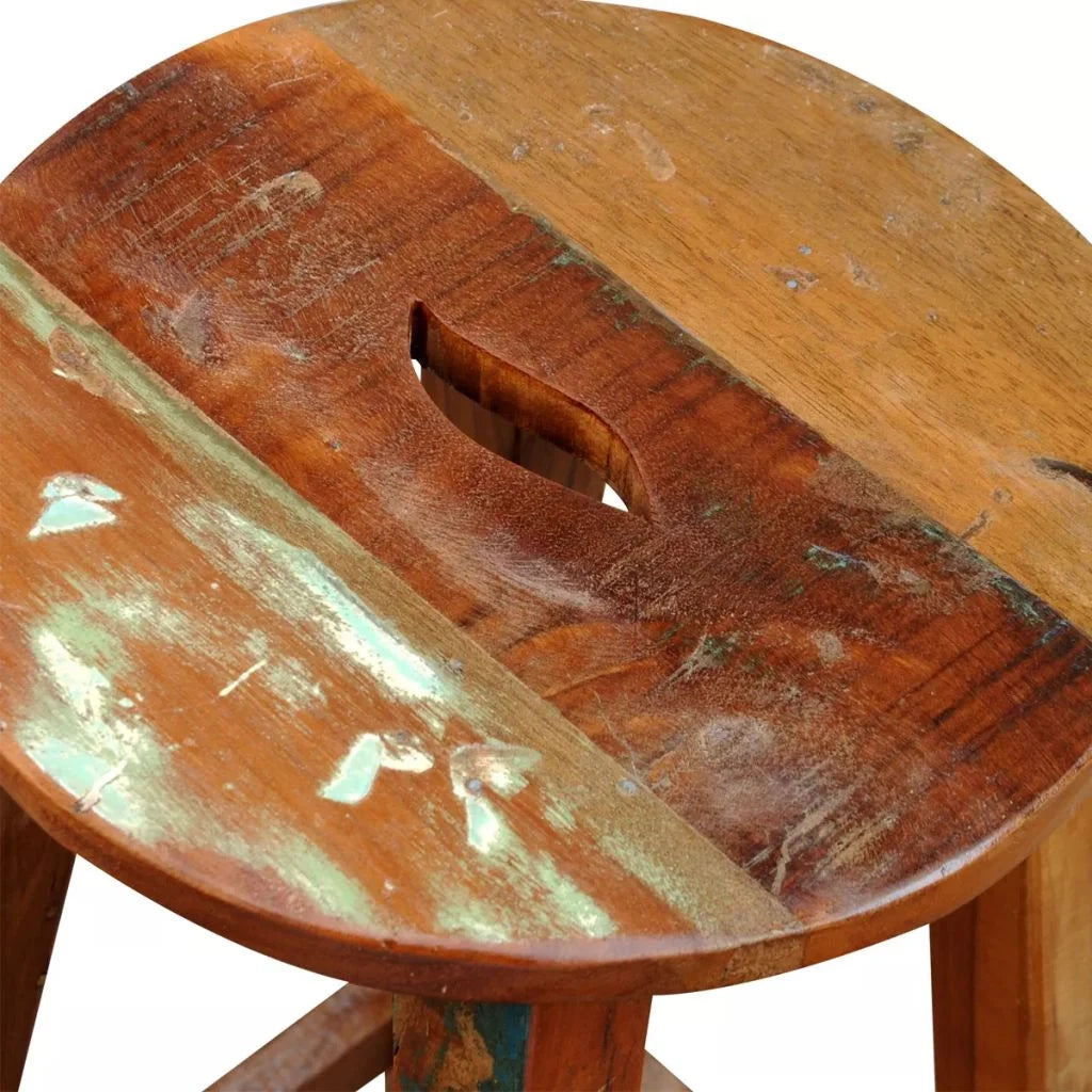 Sgabello da bar di design seduta per sedia legno massello riciclato 1202065
