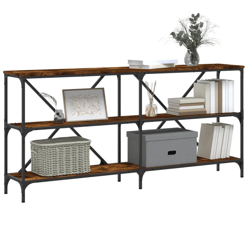 Tavolo Consolle Rovere Fumo 160x30x75cm Legno Multistrato Ferrocod mxl 126485