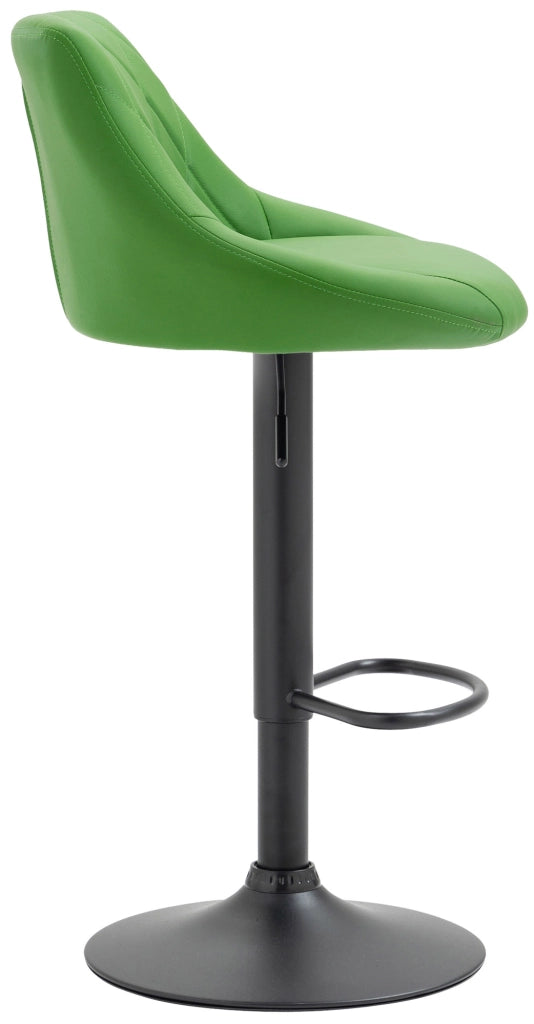 Sgabello Lazio in similpelle verde,nero