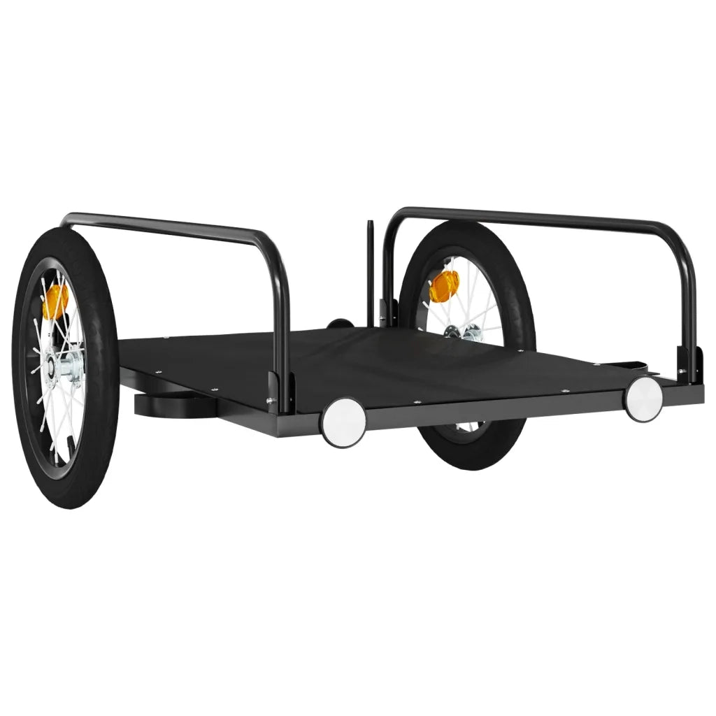 Rimorchio da Bici Nero 126x63x34 cm in Ferro 94202