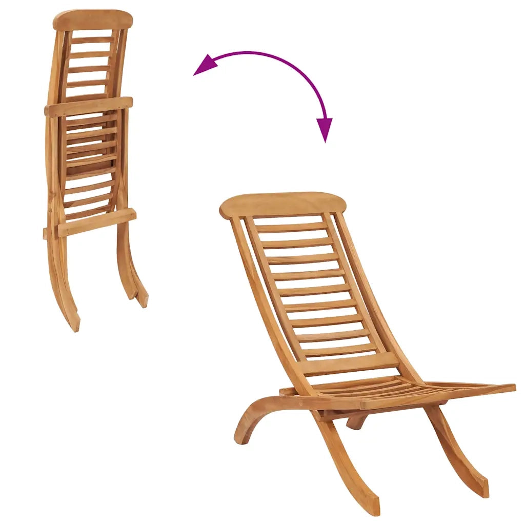 Sedia da Giardino Pieghevole 50x90x69 cm Legno Massello di Teak
