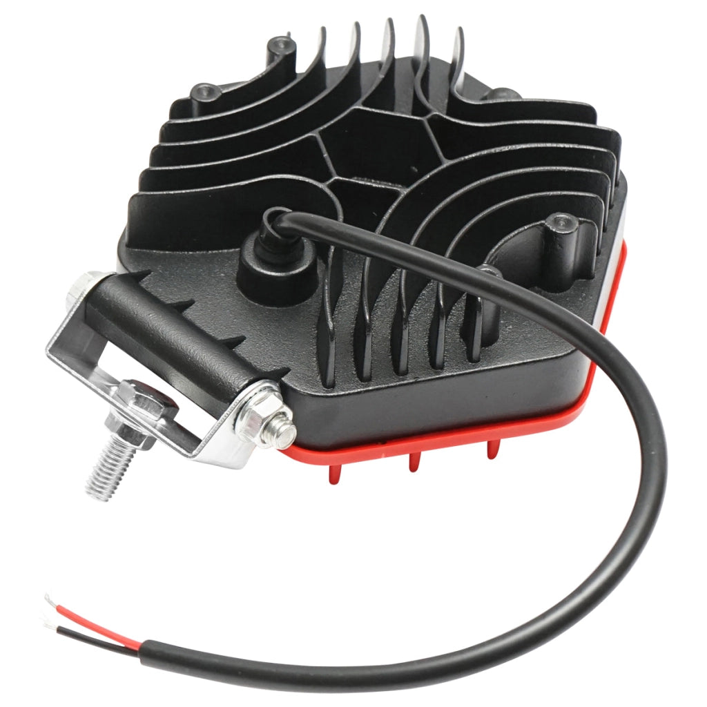 Lampada esagonale con griglia di plastica rossa, 16 LED, DC 10-60V, 48W, angolo 30°