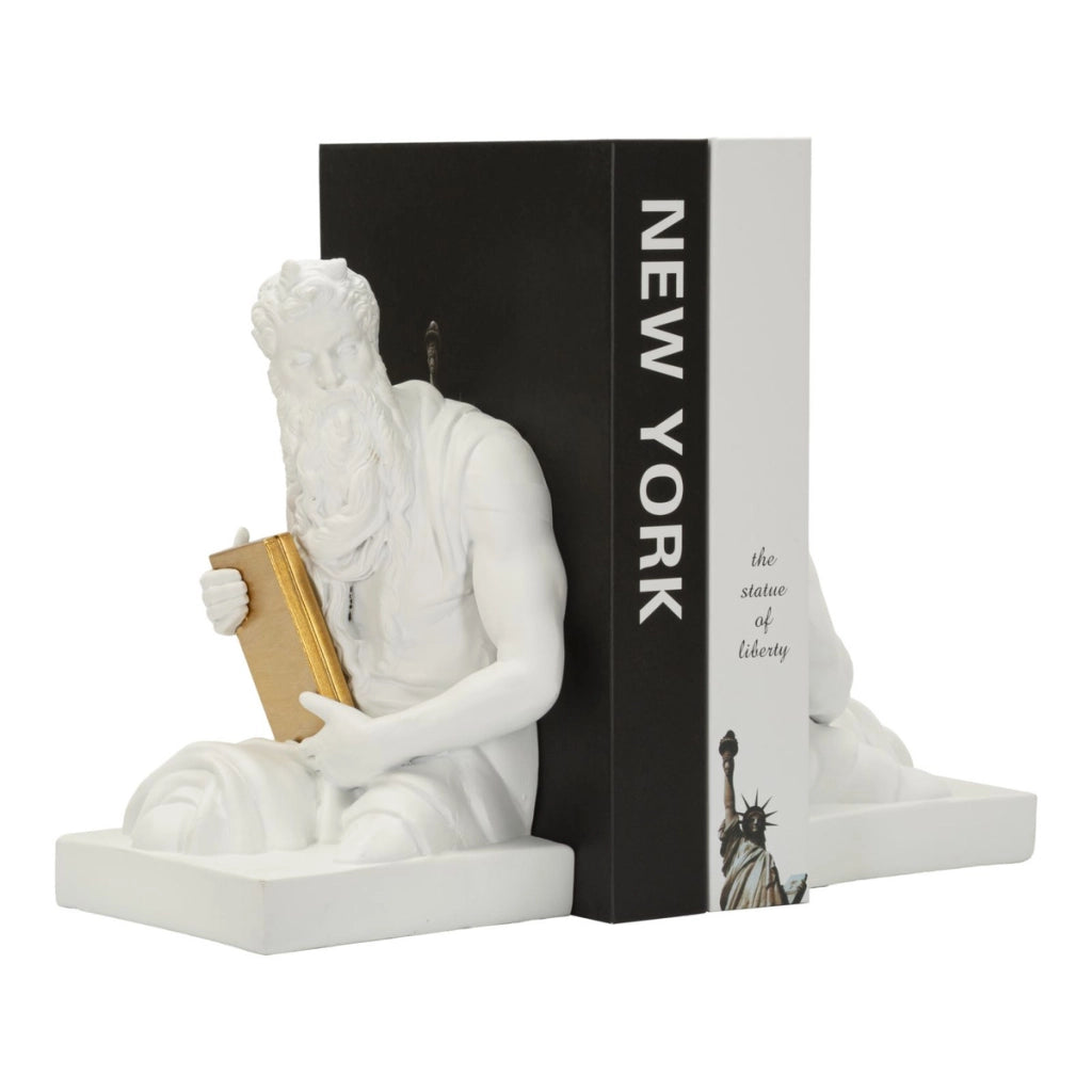 Scultura Nettuno, Bianco, Poliresina, 25,5x15x22,3 cm