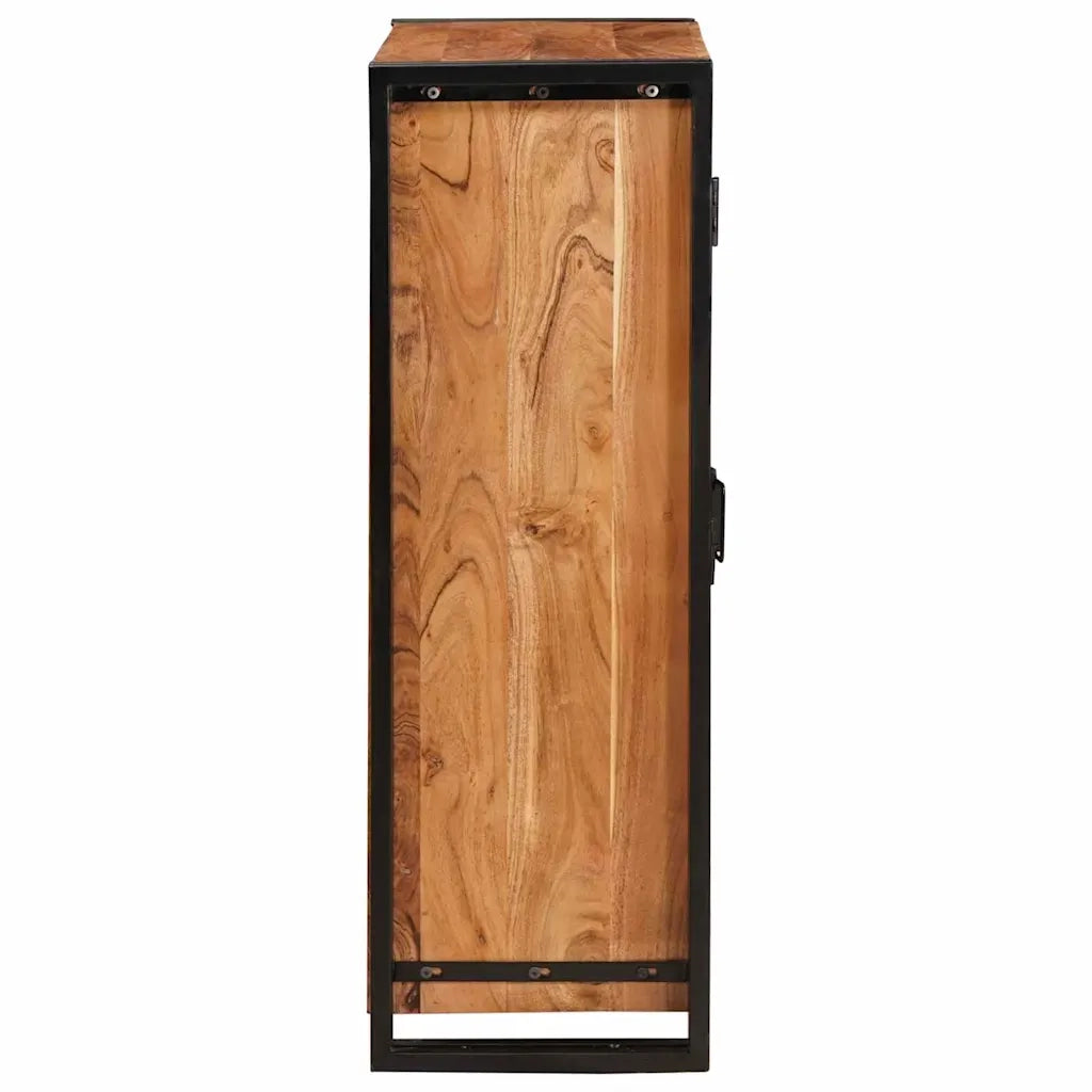 Credenza | Highboard con Ante Marrone Legno massello di acacia e metallo