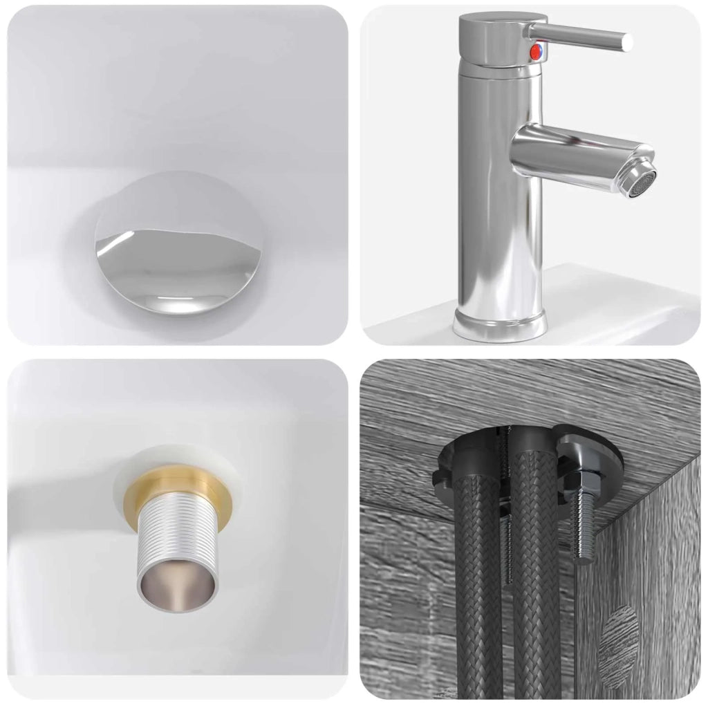 Set di mobili per il bagno 2 pz Sonoma grigio 3403973
