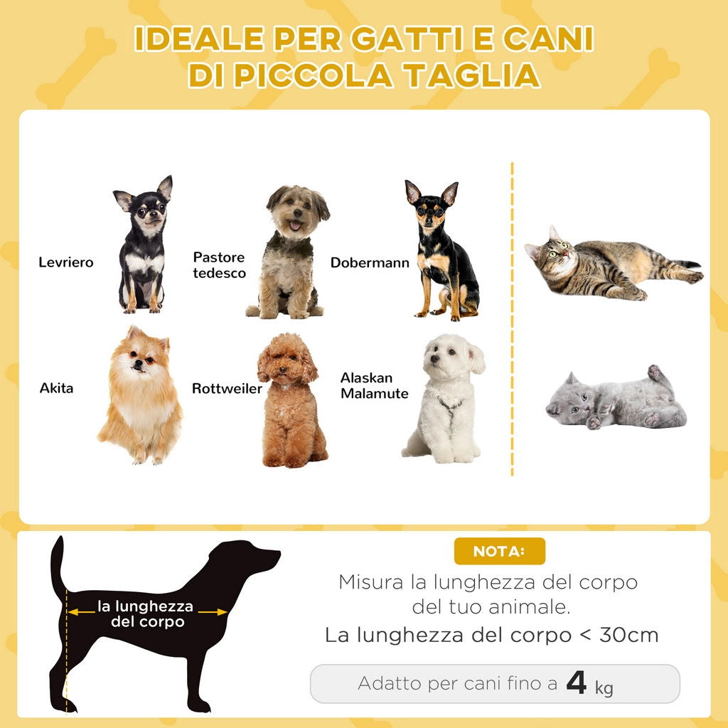LETTINO PER CANI E GATTI DI PICCOLA TAGLIA IN TRUCIOLATO CON FONDO RIALZATO E CUSCINO, Ø48X24.5 CM