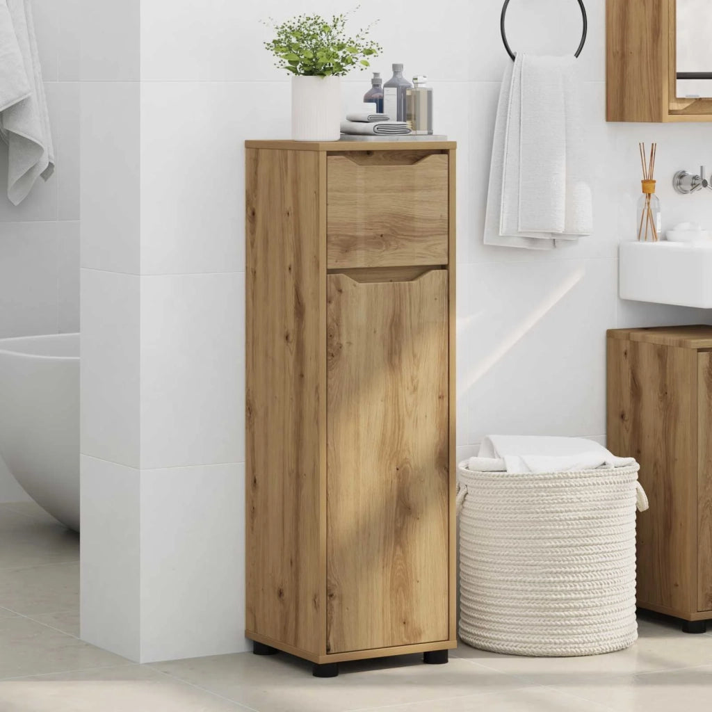 Mobile da Bagno con porta Rovere artigianale 30,5 x 30 x 101 cm 888746