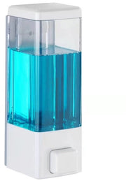 Dispensatore di sapone a mano, dispenser per la pulizia della parete per disinfettanti, sapone liquido, fissaggio a vite, 350 ml, 6 x 18,5 x 7,5 cm, bianco