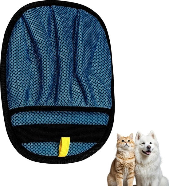 Spazzolatore per capelli animali a mano per gatti e cani, progettato a cinque dita per mobili, tappeti, sedili di auto e abbigliamento, riutilizzabile, colore blu scuro