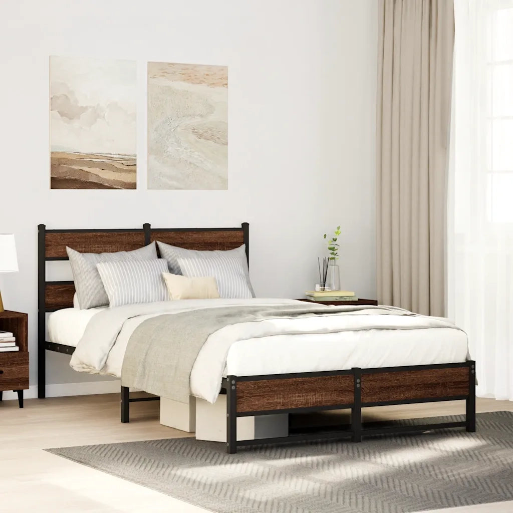 Giroletto senza Materasso in Metallo Rovere Marrone 120x200 cm 4017324
