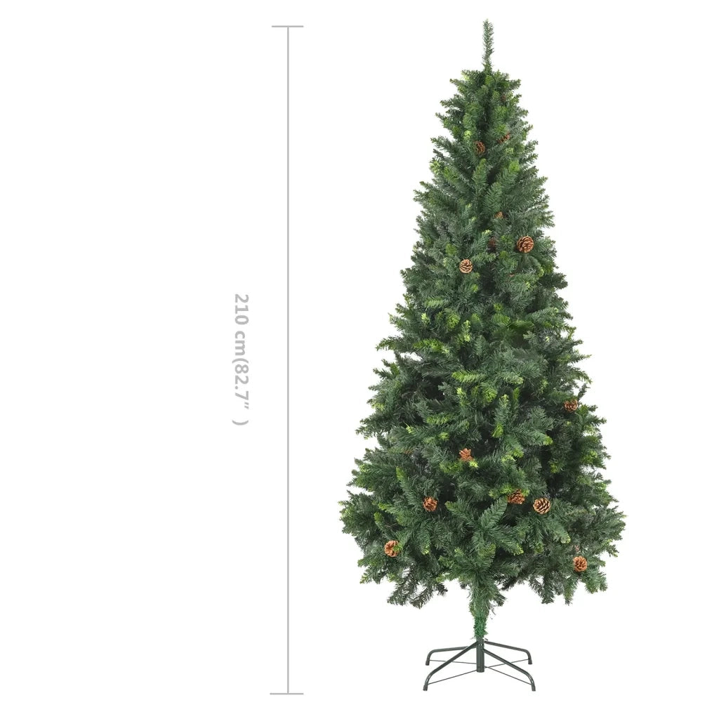 Albero di Natale Artificiale con Pigne Verde 210 cm 284316
