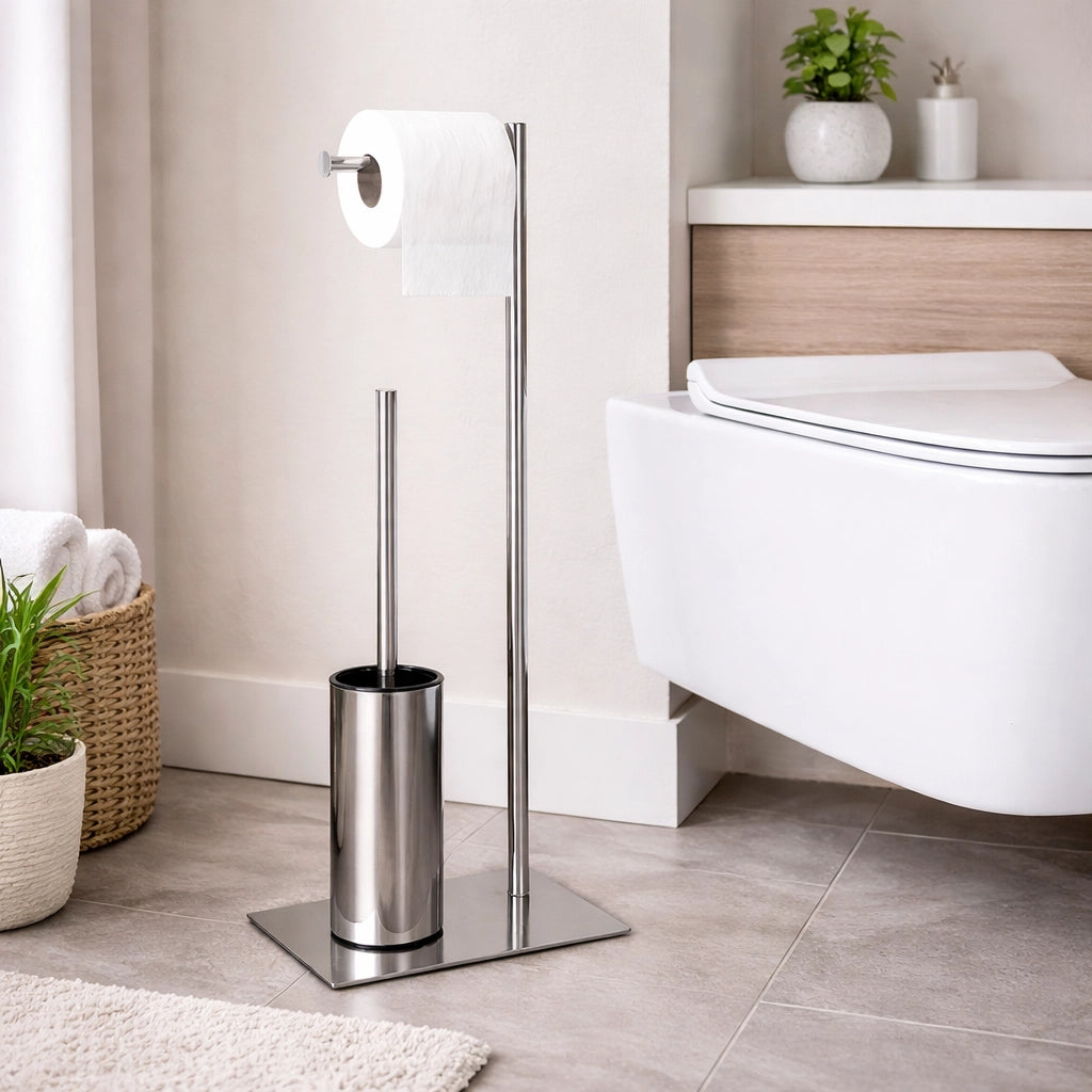 Piantana Porta Rotolo Portascopino Portarotolo Scopino Spazzolino Bagno 87750